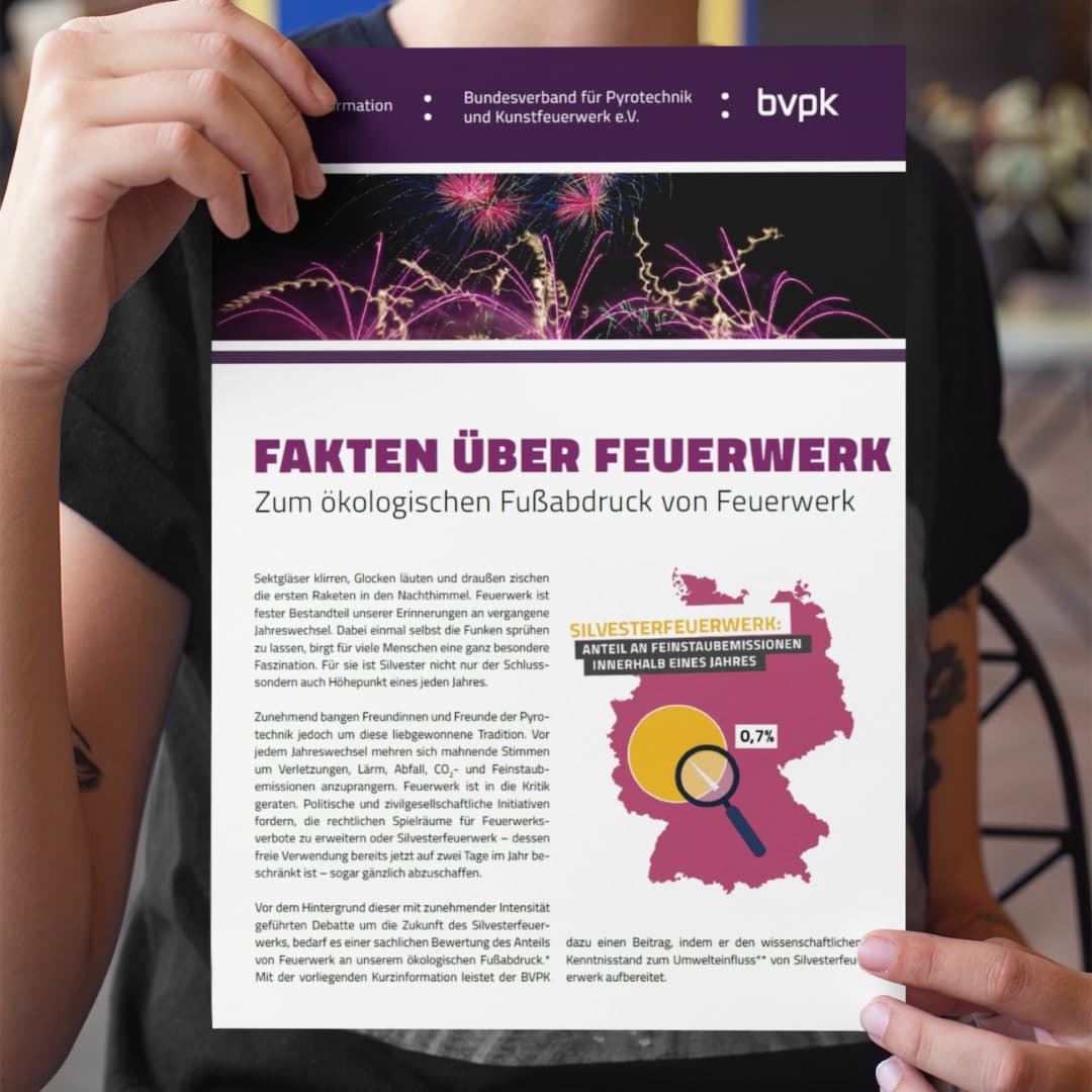 bvpk veröffentlicht Kurzinformation zum Umwelteinfluss von Feuerwerk